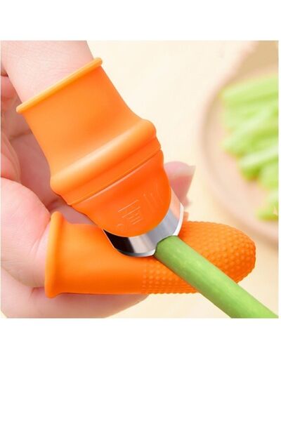 Kitchen Beauty Pratik Baş Parmak Koruyucu Eldiven Sarımsak Soğan Bezelye Soyucu Sebze Meyve Kesici