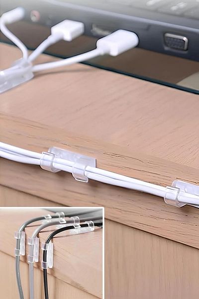 TREND 20 Pieces Adhesive Cable Fixer - Clip Collection and Cable Storage Electrical Supplies