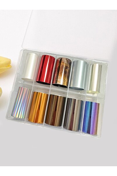 Misyul Tırnak Süsleme Folyo, Nail Art Tırnak Süsleme Folyo Seti 10'lu