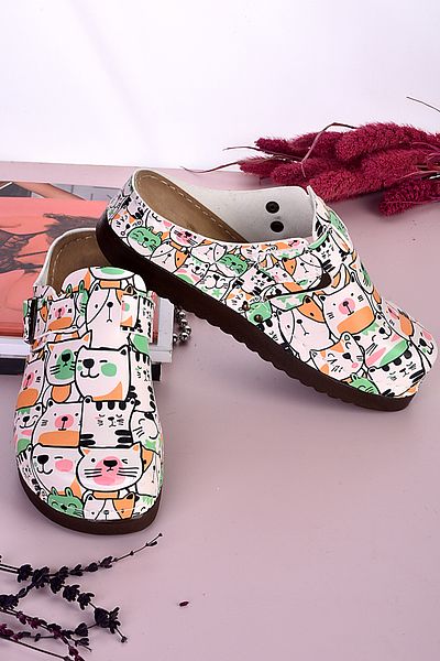 azizsahinshoes Παντόφλες αστείες γάτες με ανατομικό σχέδιο μοντέλου 3015