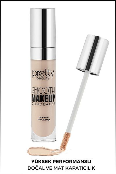 Pretty Beauty Under Eye Concealer with Liquid Brush Concealer Medium No:2