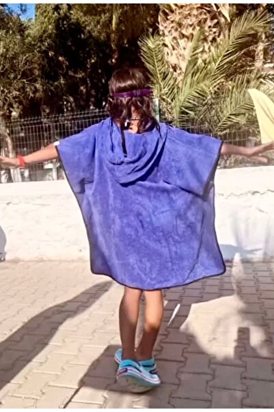 Seamate Çocuk Kapüşonlu Surf Panço, Giyilebilir Havlu, Taşınabilir Kabin