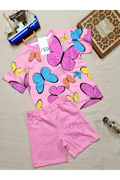 krm kerem bebe Set de vară pentru fete cu model de fluturi de sezon nou