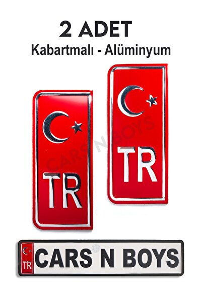 CARSNBOYS لوحة Türkiye Tr - ملصق من الألومنيوم مكون من قطعتين على شكل قمر ونجمة