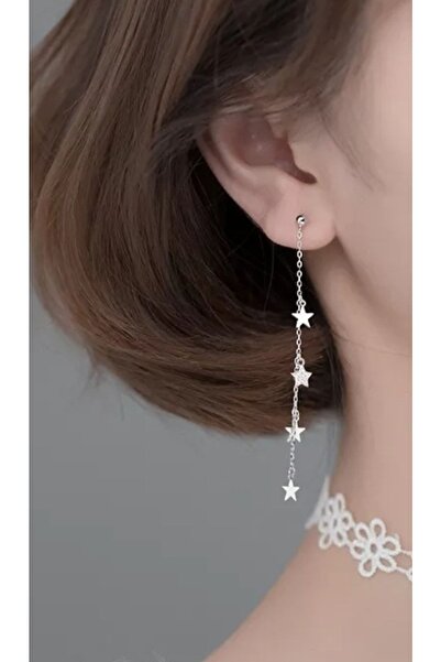 TakıConcept Yıldızlı Uzun Zincir Küpe 2 Adet