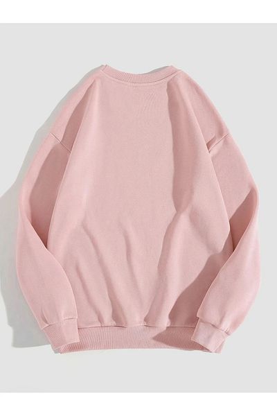 Boi Pop Art Vintage - Φούτερ με ροζ στάμπα, Crew Neck
