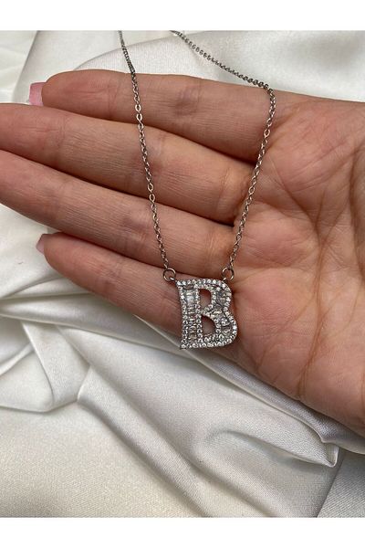 Accessories Silver Color Letter Necklace Letter B