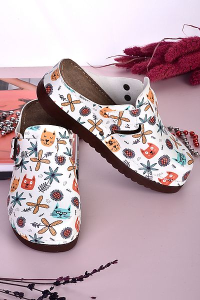 azizsahinshoes 3021 Παντόφλες Sweet Cats με ανατομικό σχέδιο μοντέλου