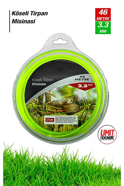 PROXTECH Çok Fonksiyonlu Köseli Tirpan Misinasi Motorlu Tırpan Ot Çim Biçme  Misine  46 METRE 3.3 MM