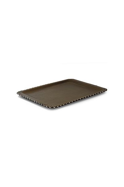 Tria 43x61 cm Brown Leather Tray - 1 Piece Handmade LT4361