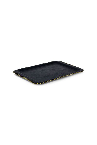Tria Navy Blue Leather Tray - 1 Piece 36x46 cm Handmade LT3646