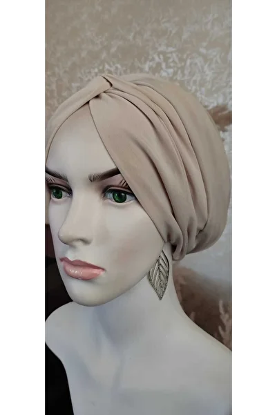 ABB Meryemcebone Hijab Clothing Beige Knotted Drawstring Double Sided Bonnet