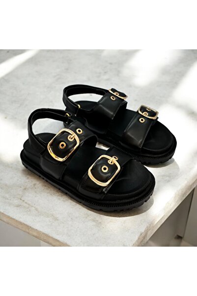 runa shoes sandale cu cataramă aurie cu două benzi