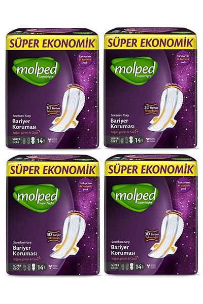 Molped Supernight Intensive Days & Night (super Night) 14 Pieces X 4 Pack