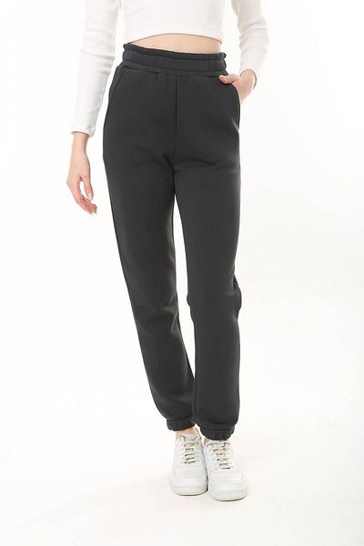 ESPİNA Pantaloni de sport tricotat cu trei fire pentru femei, cu talie și picioare elastice