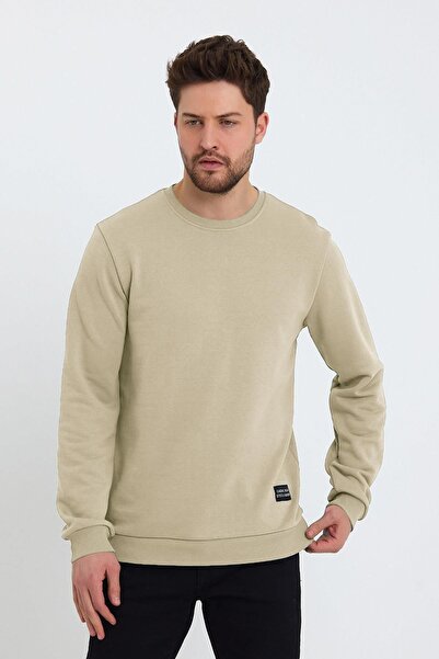 ESPİNA Чоловічий велосипедний комір Relaxed Regular 3-нитковий бавовняний світшот