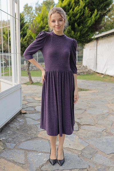 ESPİNA Γυναικείο μάλλινο φόρεμα μέσης βισκόζης