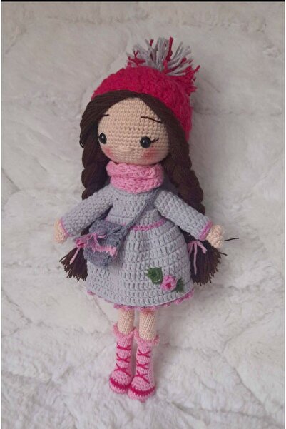 YUSUF TOKTAS TOYS CITY Toyscity Gri Kış Güzeli Amigurumi Örgü Oyuncak
