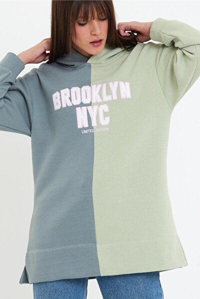 ESPİNA Γυναικείο Κεντητό Φούτερ με κουκούλα με 3 νήματα Fleece