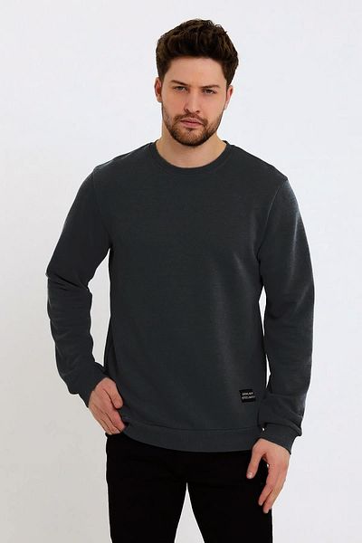 ESPİNA Ανδρικό φούτερ Crew Neck Relaxed Regular 3 νημάτων από βαμβάκι