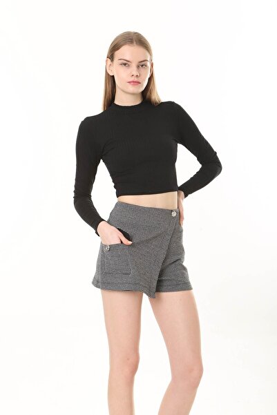 ESPİNA Fustă mini scurtă jacquard cu buzunar pentru femei