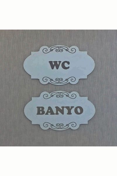 GÜNEŞ LAZER Decorative Wooden Wc - Bathroom Written Wall Decoration Directional Sign