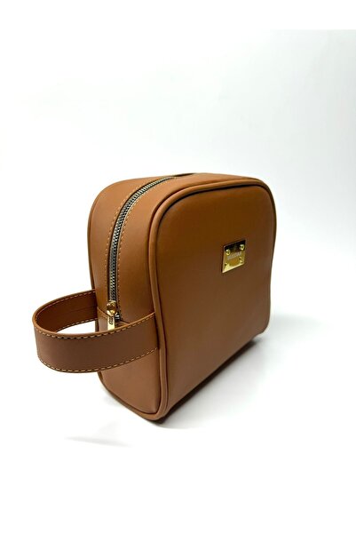 Muudaa Bags حقيبة يد للعناية الشخصية وحقيبة سفر متوسطة الحجم باللون البني