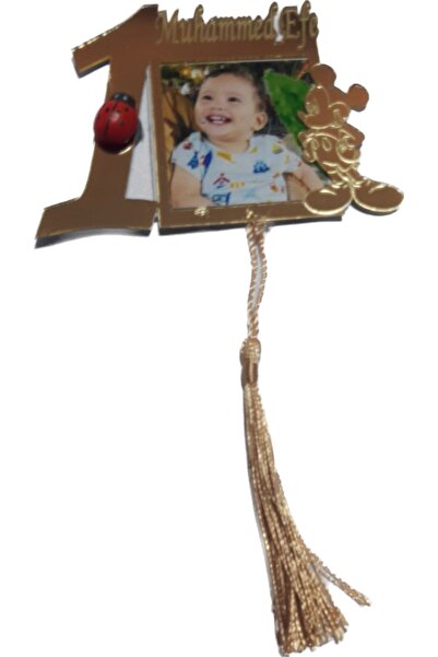 GÜVEN Pleksi 1 Yaş İsim Resim Çerçeveli Mıckey Mouse Magnet Çerçeve 24 Adet