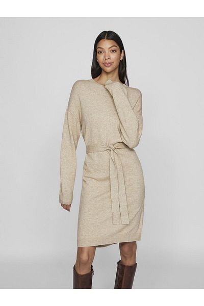 VILA Strickkleid Kurzes Gürtel