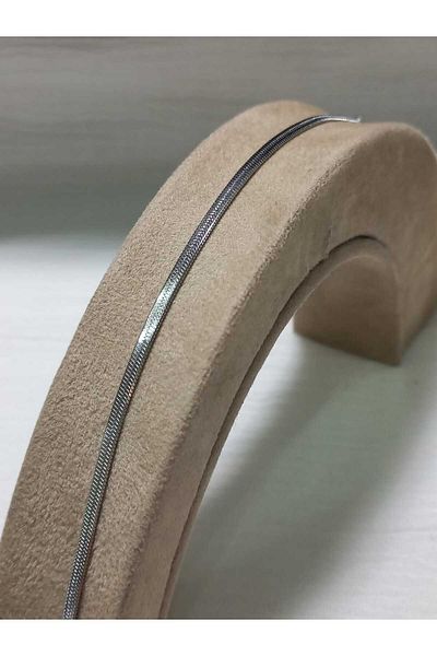 stainless steell سوار سلسلة مسطحة إيطالية من الفولاذ للرجال (21 سم)