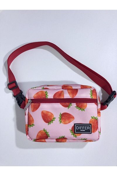 Differ Studio Strawberry Patterned Waist Shoulder Bag