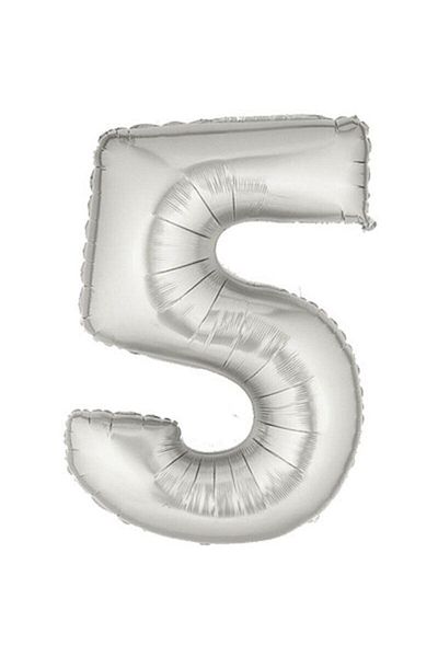 CAVAŞ sun hat 5 Number Silver Foil Balloon 32inc 80 Cm