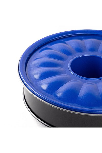 Tantitoni 006-01-BLUE-SILVER BASE CLAMPED TUBE ROUND CAKE MOULD 28CM
