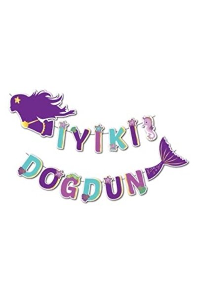 CAVAŞ sun hat Deniz kızı temalı 3D iyiki doğdun yazılı banner