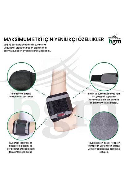 bgm Epicondylitis Bandage Grey Orthopedic Elbow Brace High Quality Elbow Brace Tennis Golfer Elbow Brace
