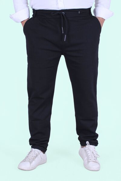 YA KO KİDS Men's Trousers - Pique Fabric, Elastic Waist and Lacing Detail