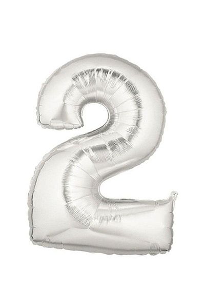 CAVAŞ sun hat 2 Number Silver Foil Balloon 32inc 80 Cm