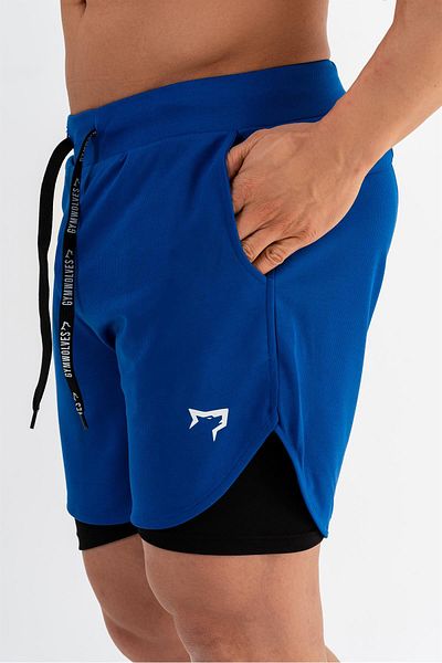 Gymwolves Ανδρικά αθλητικά σορτς διπλής στρώσης | Saks | Comfortable Series |
