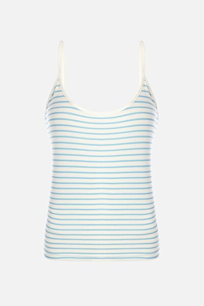 koza iç giyim Set de pijamale cu curea din frânghie din viscoză, cu model în dungi