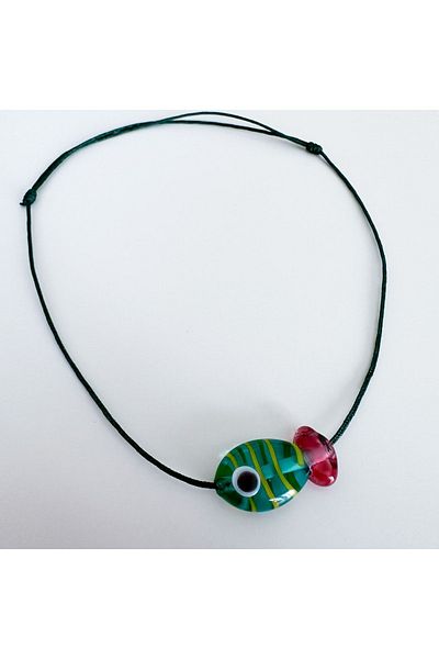 CHARMLUCKY Murano green fish anklets