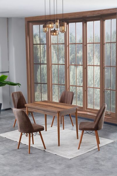 Hardalım Consept Lavanta Barok 70x110 Sabit Masa Sandalye Takımı , Mutfak Mas...