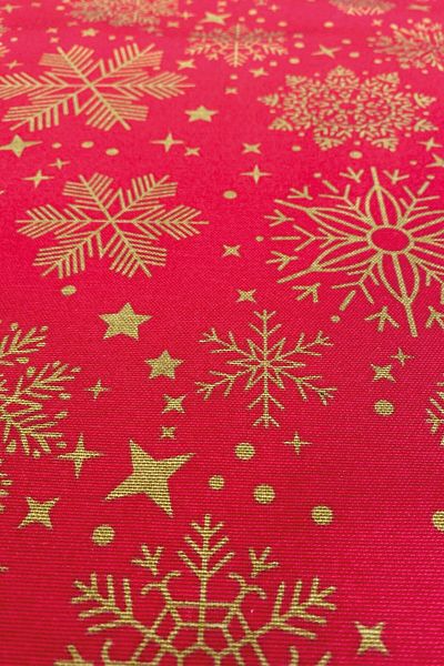 Stelo de Maro Snowy Red Snowflake Patterned Runner Red - Gold 40x150