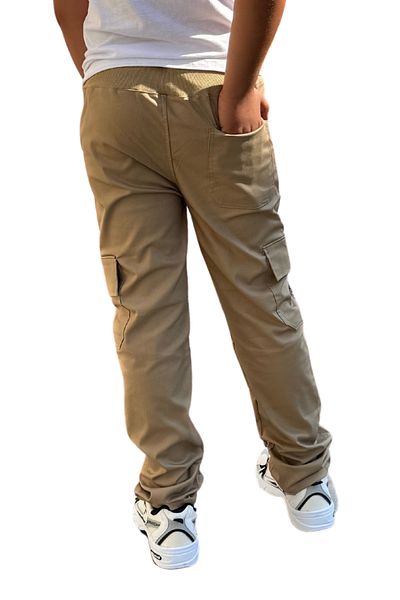 BayBayan Cream Colored Primary School Trend Trousers - Children, Elastic Waist