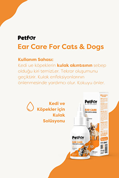 Petfor Kedi ve Köpekler için Kulak Bakım Damlası 50 ML