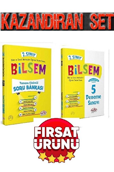 Editör Yayınevi 2.sınıf Bilsem Tamamı Çözümlü Soru Bankası+ 5 Deneme Seti