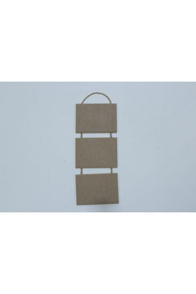 Hobi Evim Raw Wooden Stringed 3-Piece Square Board