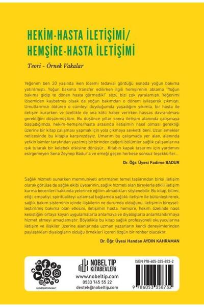 Nobel Tıp Kitabevleri Hekim-Hasta İletişimi / Hemşire-Hasta İletişimi Teori-Örnek Vakalar
