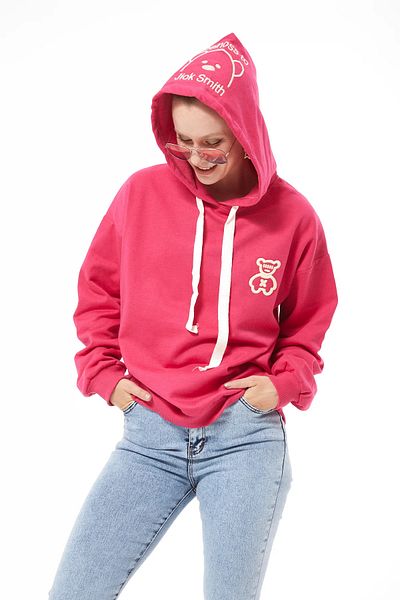 Go Veform Hanorac pentru damă cu glugă fucsia - ZN5030
