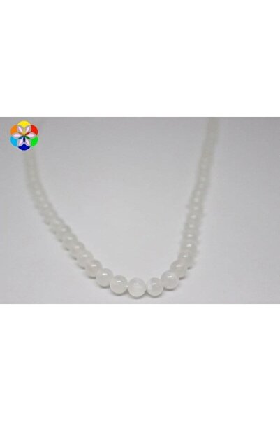 Yasamtohumu 8mm selenit Sa kamenčićima polu-niz narukvica - dužina 18cm