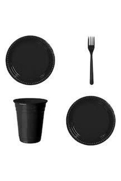 Mini Parti Mini Party Store Economical Black Concept Birthday Party Set for 25 People